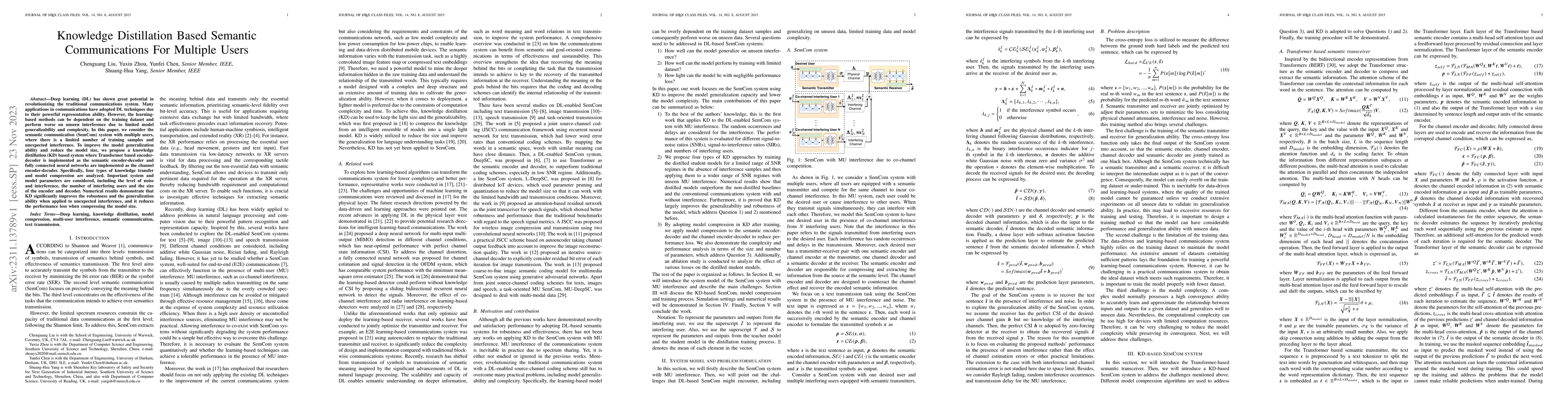 Thumbnail for Knowledge Distillation Based Semantic Communications For Multiple Users
