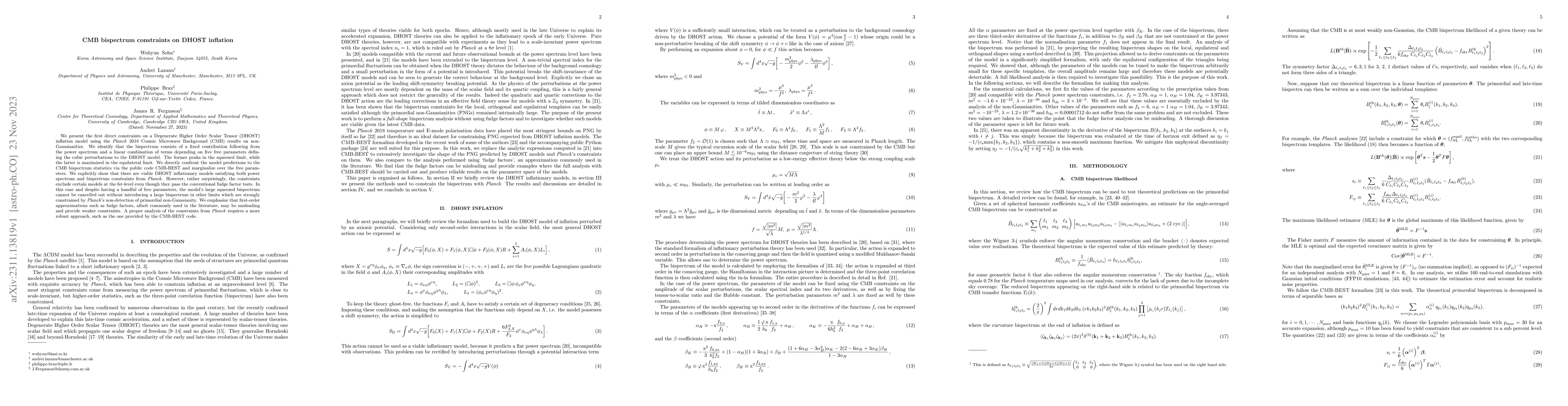 Thumbnail for CMB bispectrum constraints on DHOST inflation