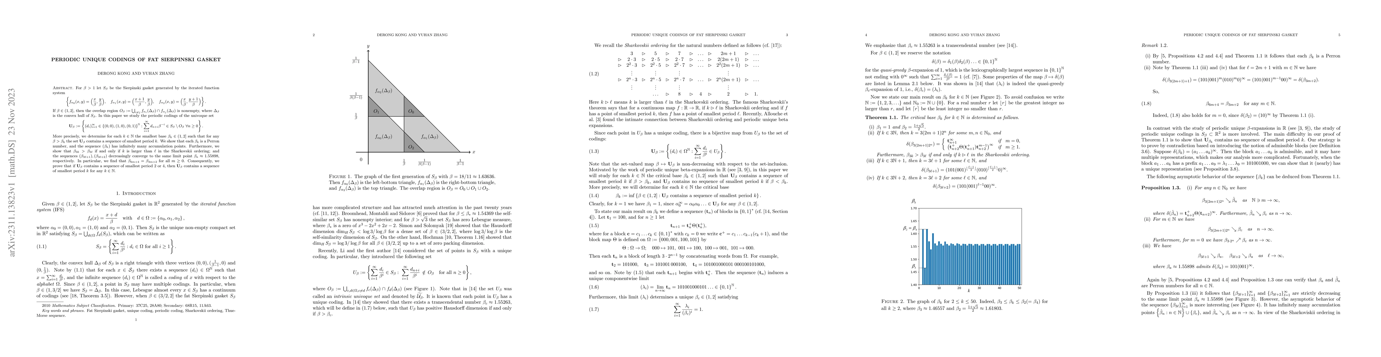Thumbnail for Periodic unique codings of fat Sierpinski gasket