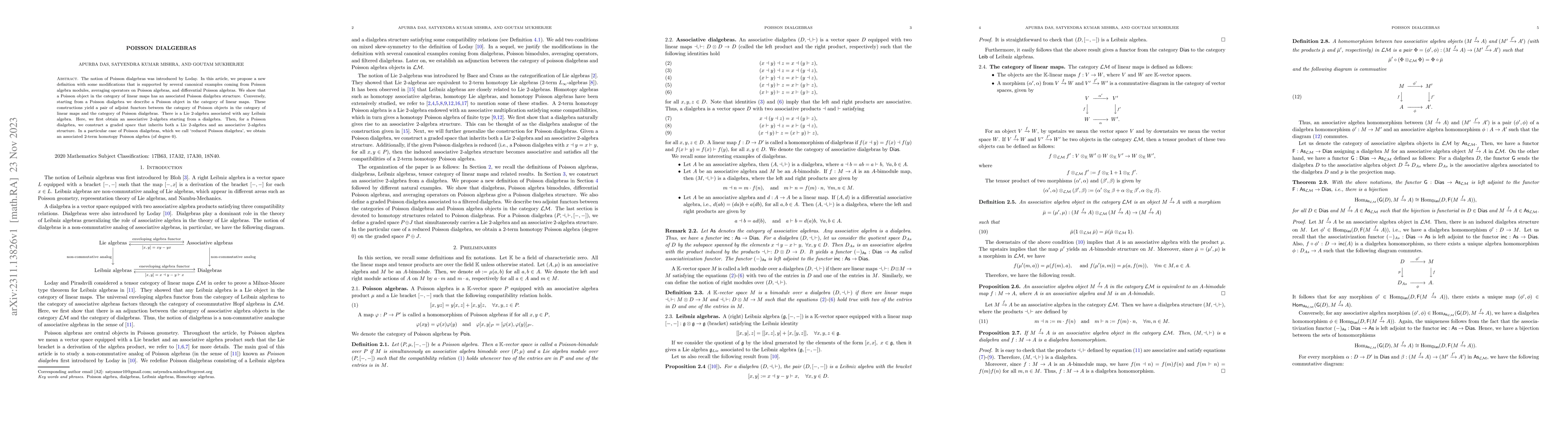 Thumbnail for Poisson Dialgebras