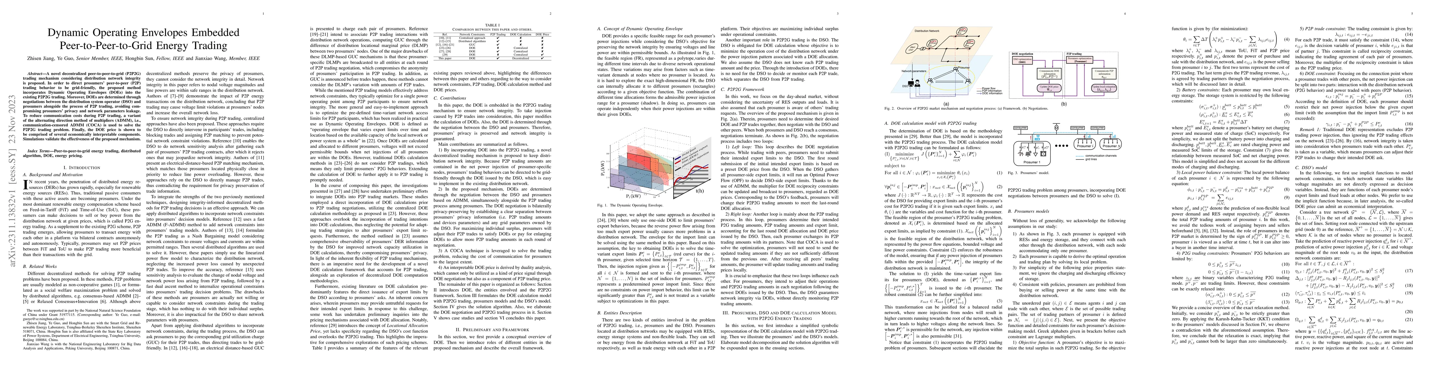 Thumbnail for Dynamic Operating Envelopes Embedded Peer-to-Peer-to-Grid Energy Trading