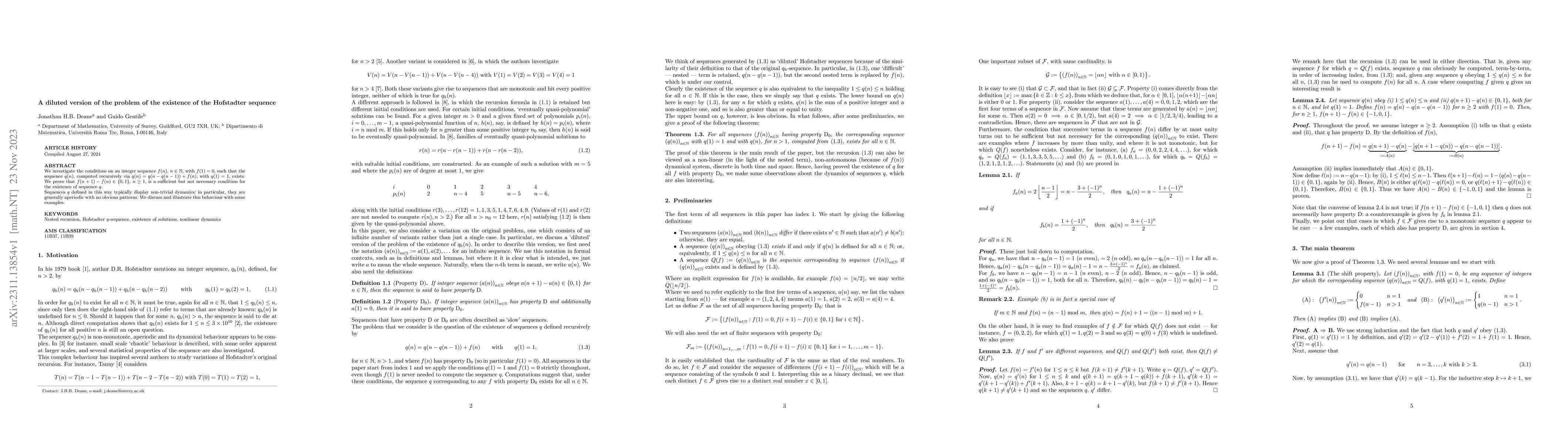 Thumbnail for A diluted version of the problem of the existence of the Hofstadter
  sequence
