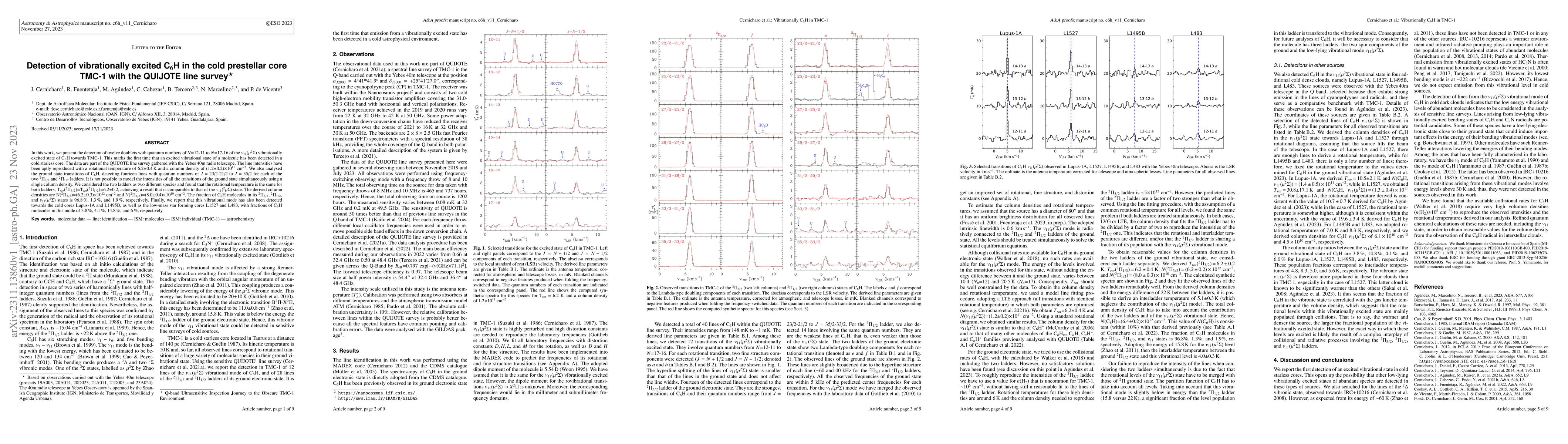 Thumbnail for Detection of vibrationally excited C6H in the cold prestellar core TMC-1
  with the QUIJOTE line survey