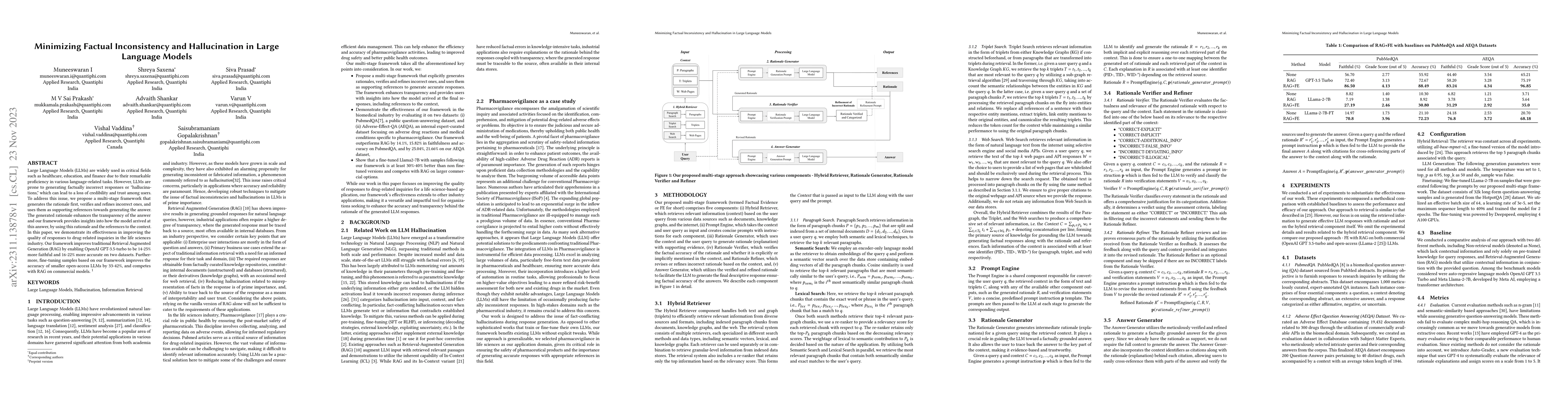 Thumbnail for Minimizing Factual Inconsistency and Hallucination in Large Language
  Models