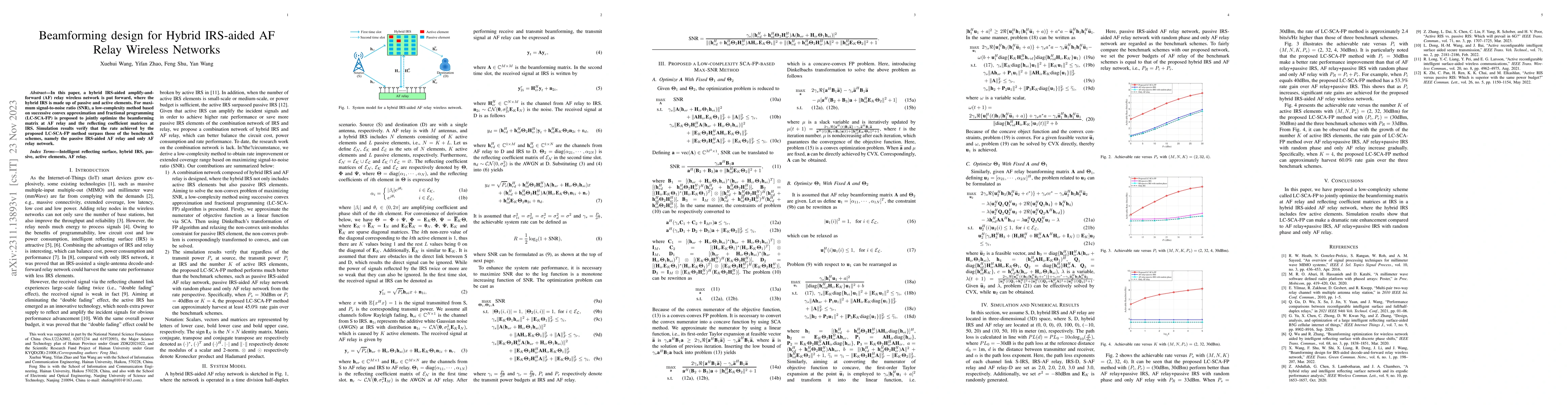 Thumbnail for Beamforming Design for Hybrid IRS-aided AF Relay Wireless Networks
