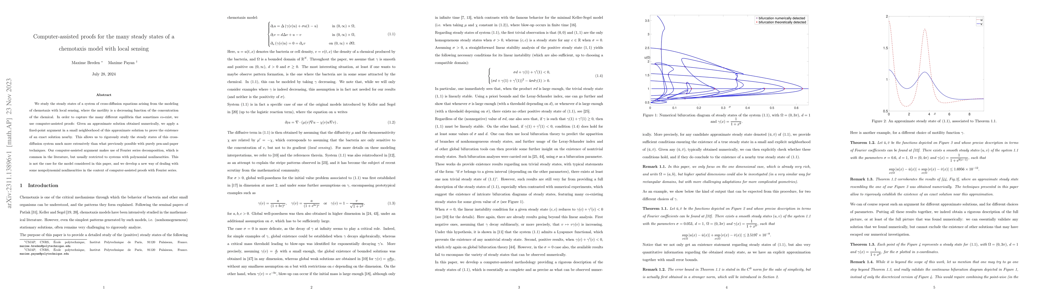 Thumbnail for Computer-assisted proofs for the many steady states of a chemotaxis
  model with local sensing