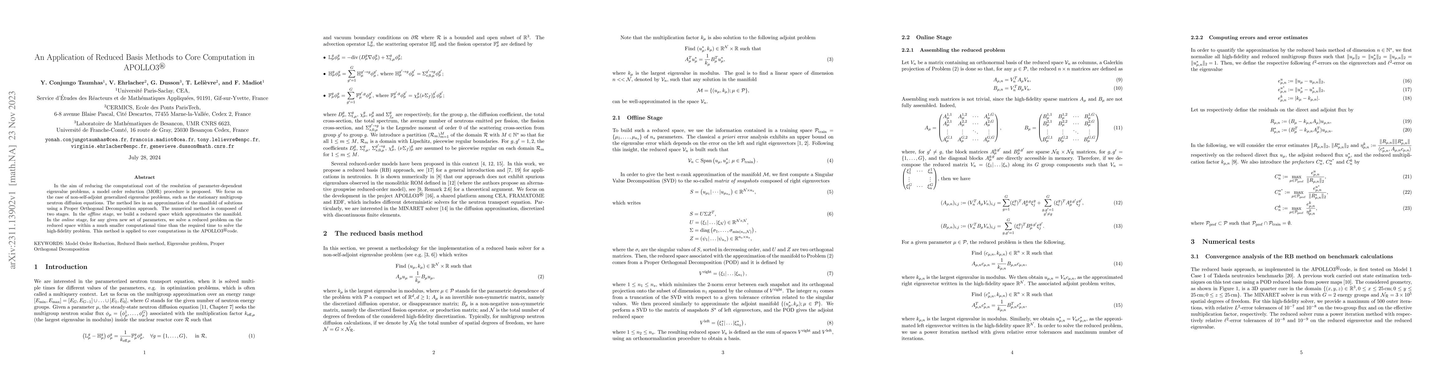 Thumbnail for An Application of Reduced Basis Methods to Core Computation in APOLLO3