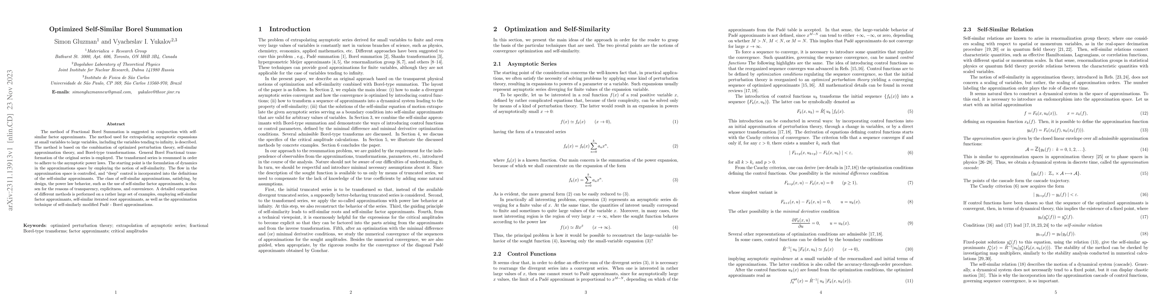 Thumbnail for Optimized Self-Similar Borel Summation