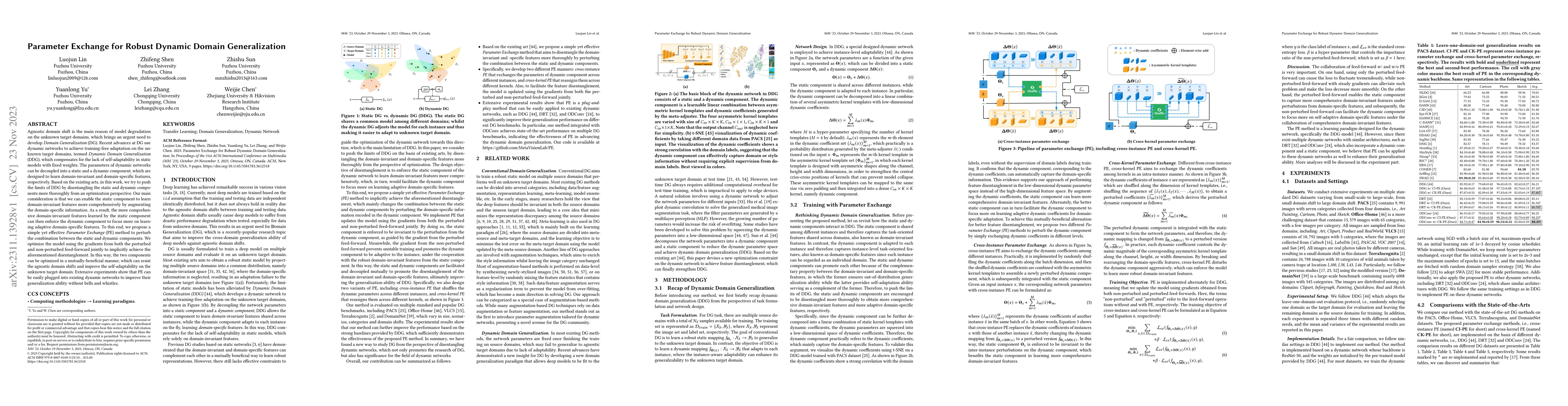 Thumbnail for Parameter Exchange for Robust Dynamic Domain Generalization