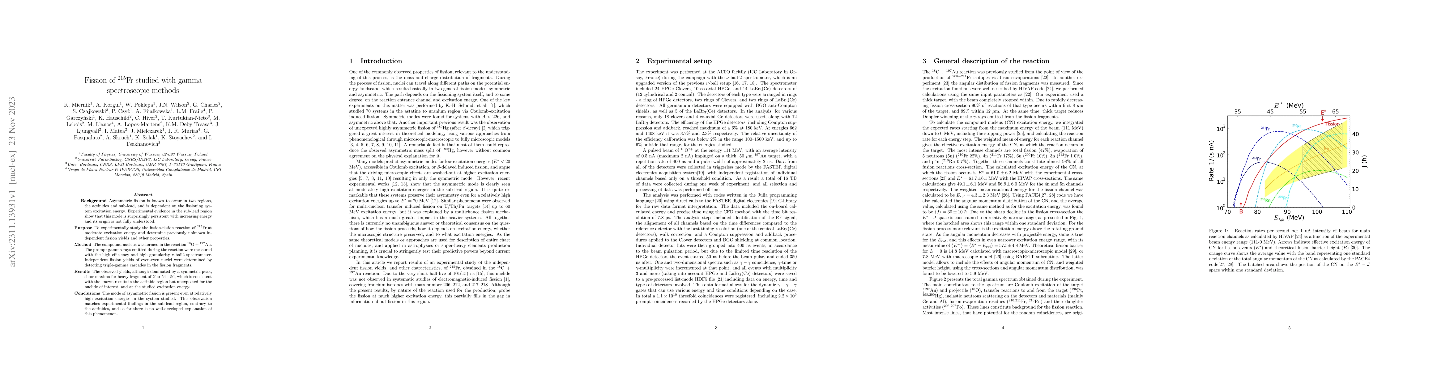 Thumbnail for Fission of 215Fr studied with gamma spectroscopic methods