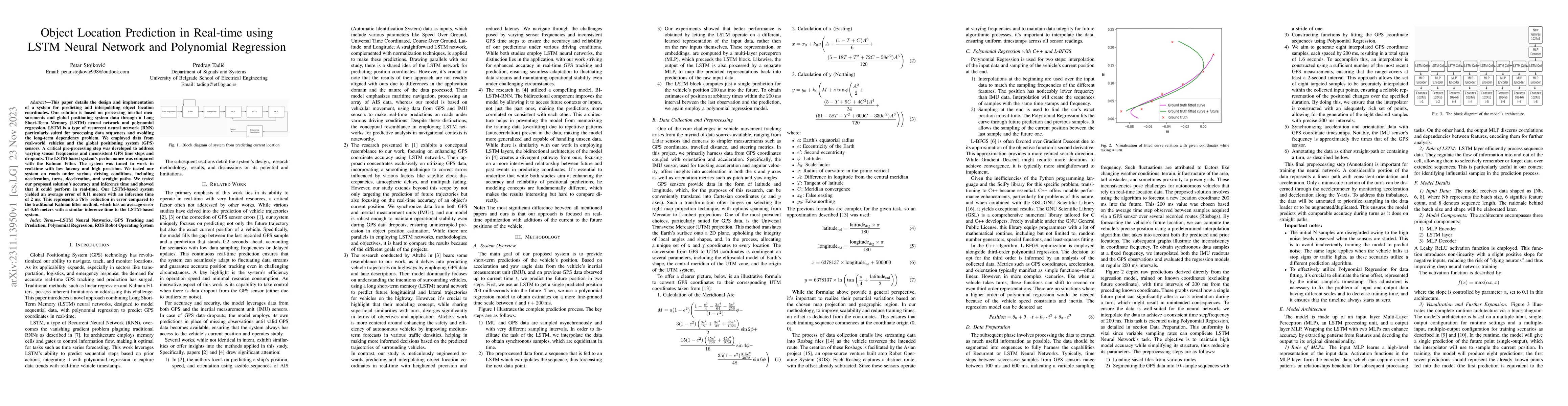 Thumbnail for Object Location Prediction in Real-time using LSTM Neural Network and
  Polynomial Regression