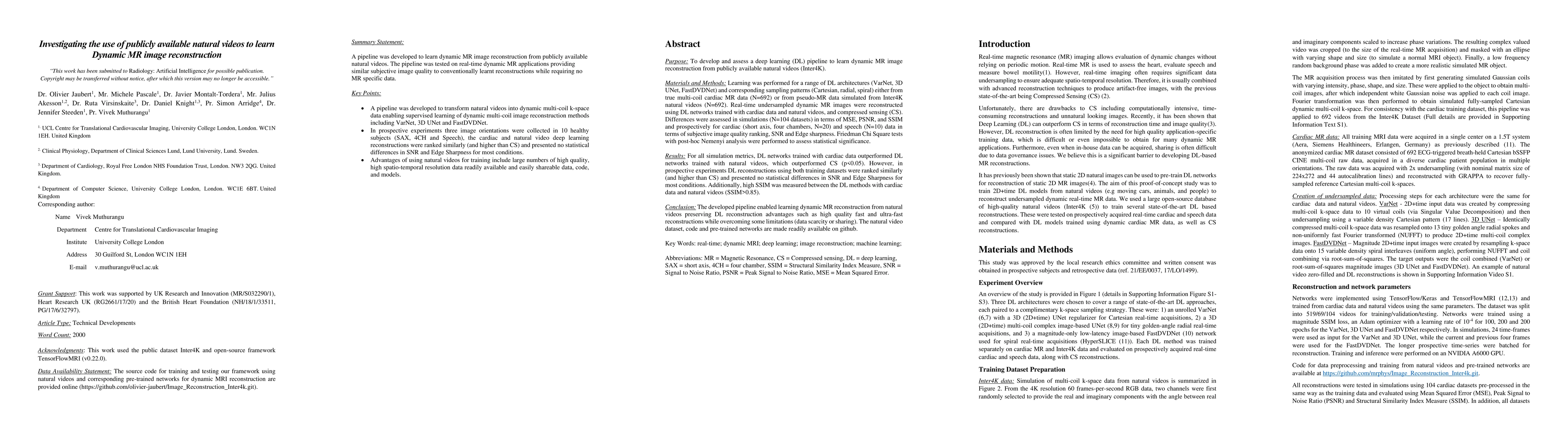 Thumbnail for Investigating the use of publicly available natural videos to learn
  Dynamic MR image reconstruction