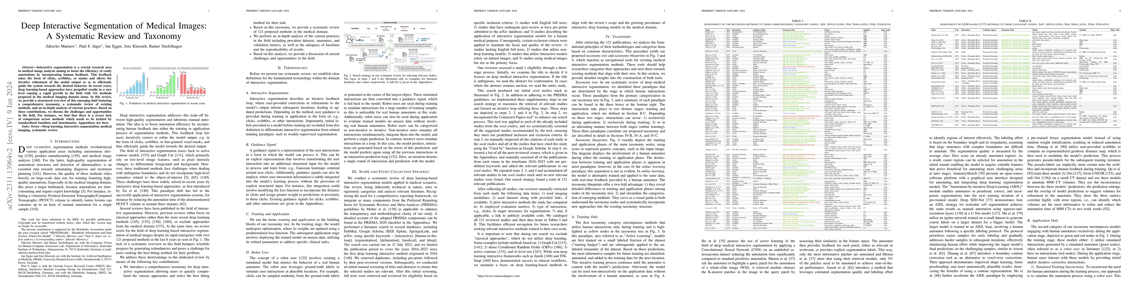 Thumbnail for Deep Interactive Segmentation of Medical Images: A Systematic Review and
  Taxonomy