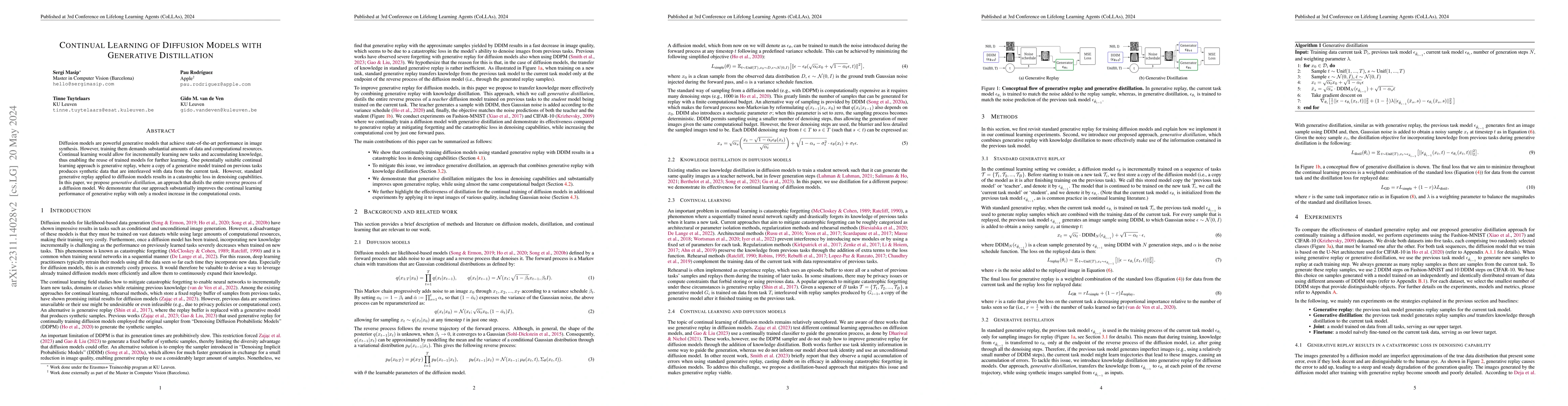 Thumbnail for Continual Learning of Diffusion Models with Generative Distillation