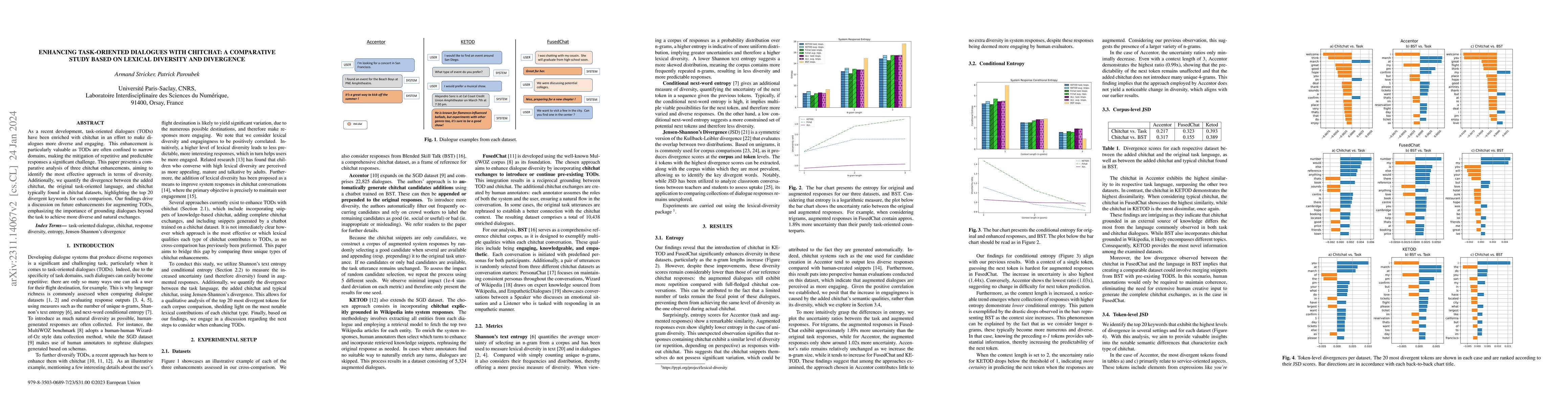 Thumbnail for Enhancing Task-Oriented Dialogues with Chitchat: a Comparative Study
  Based on Lexical Diversity and Divergence