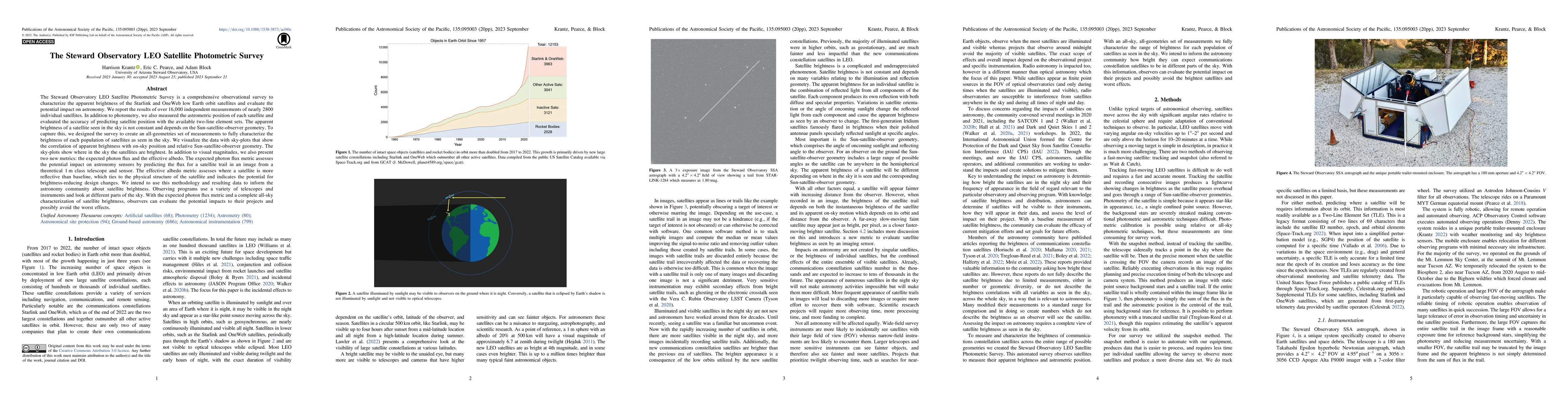 Thumbnail for The Steward Observatory LEO Satellite Photometric Survey