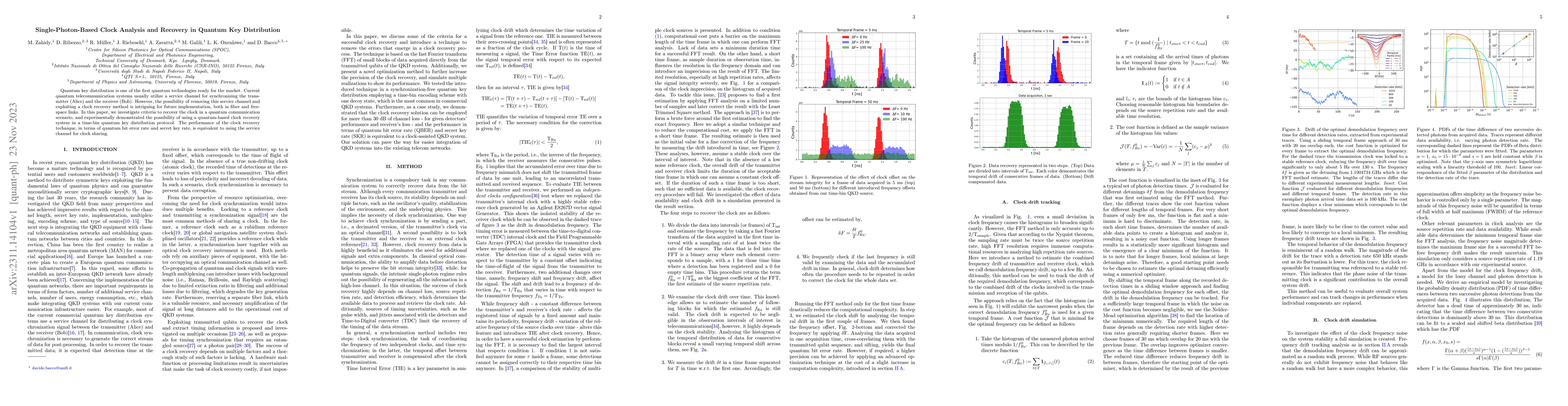 Thumbnail for Single-Photon-Based Clock Analysis and Recovery in Quantum Key
  Distribution