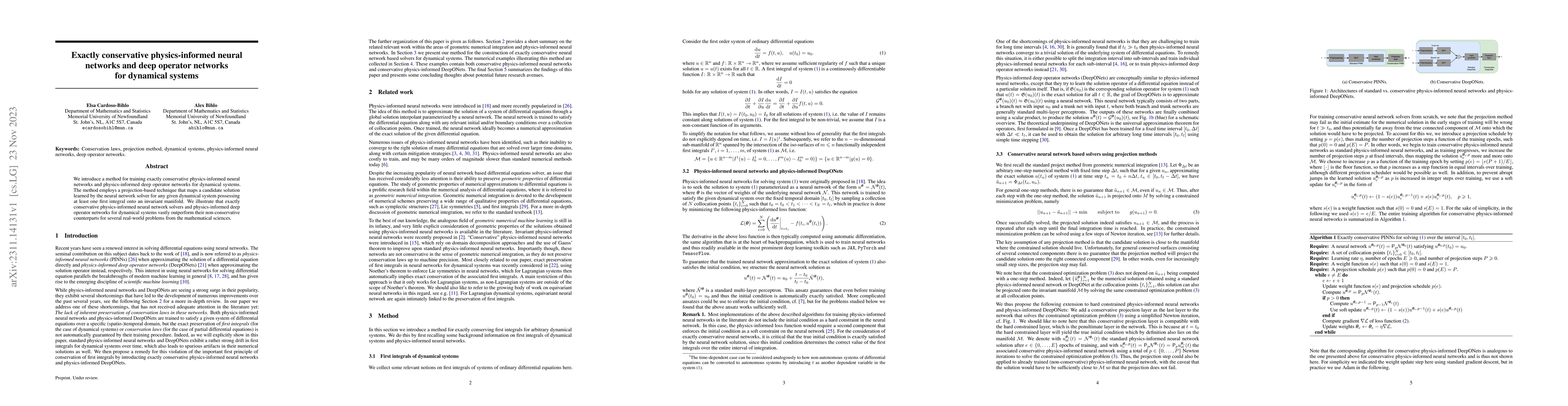 Thumbnail for Exactly conservative physics-informed neural networks and deep operator
  networks for dynamical systems