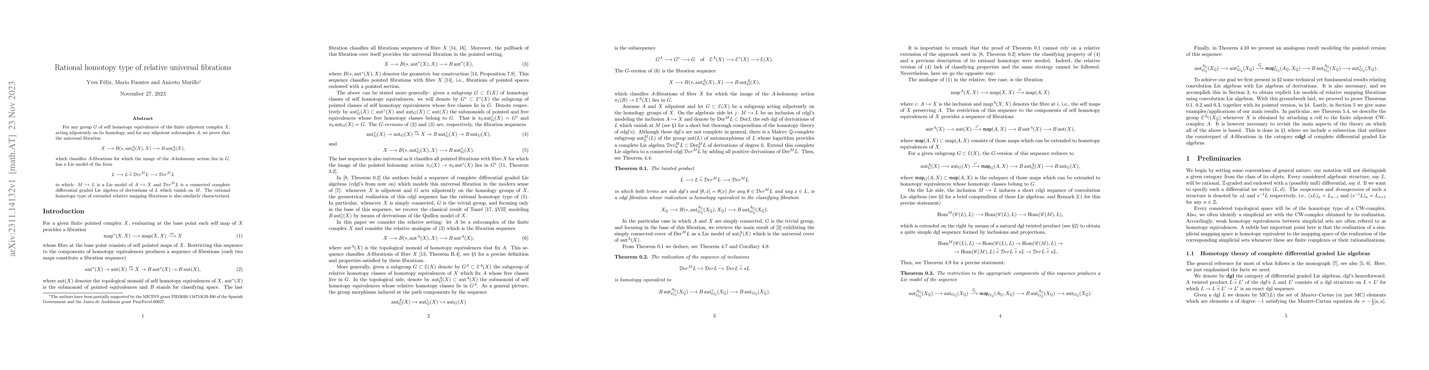 Thumbnail for Rational homotopy type of relative universal fibrations