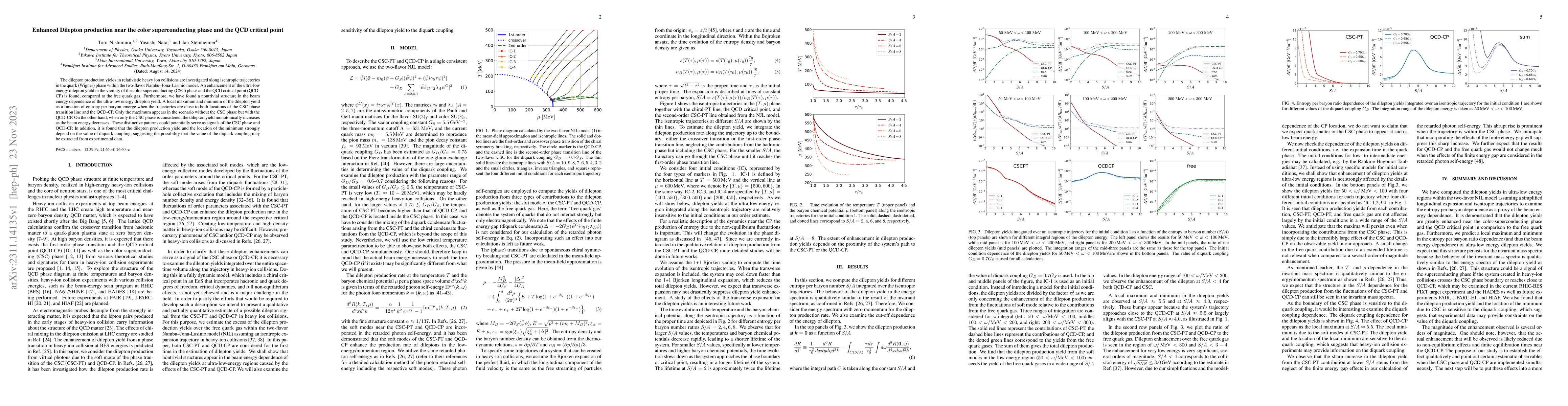 Thumbnail for Enhanced Dilepton production near the color superconducting phase and
  the QCD critical point