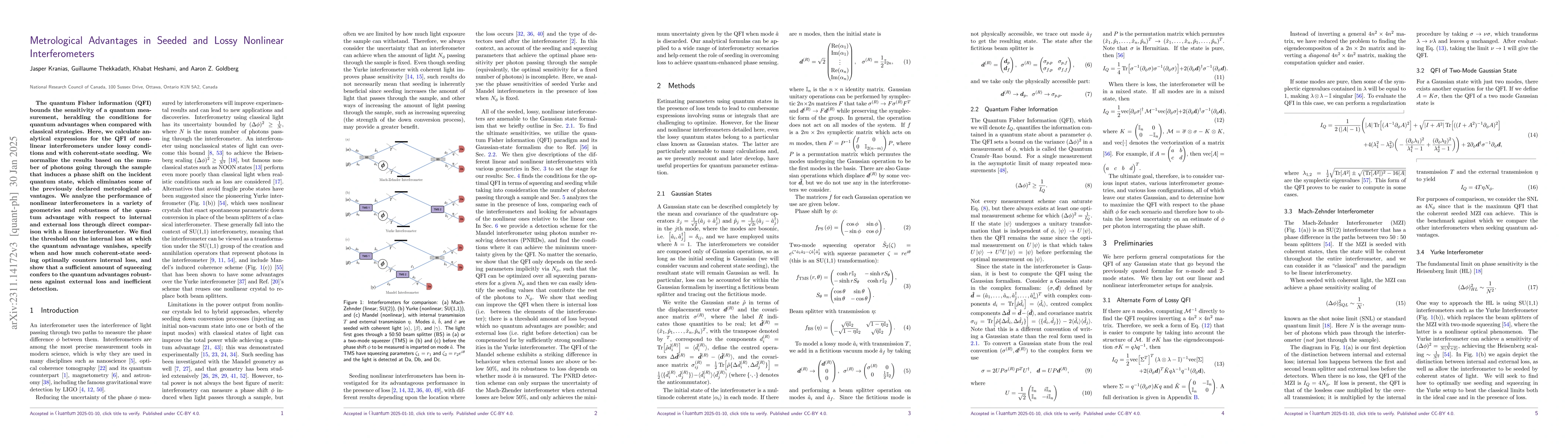 Thumbnail for Metrological Advantages in Seeded and Lossy Nonlinear Interferometers