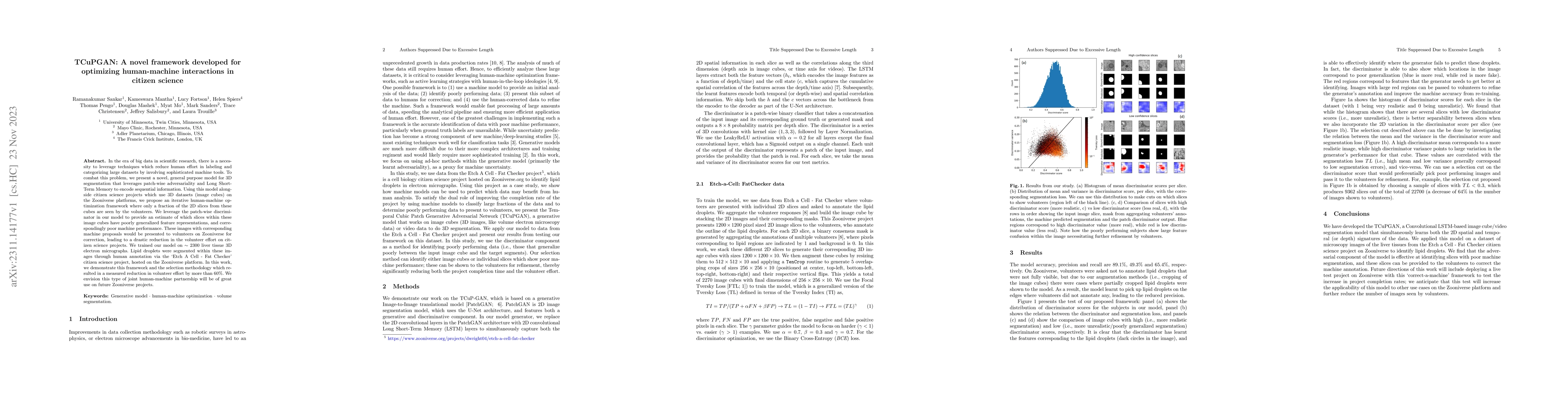 Thumbnail for TCuPGAN: A novel framework developed for optimizing human-machine
  interactions in citizen science