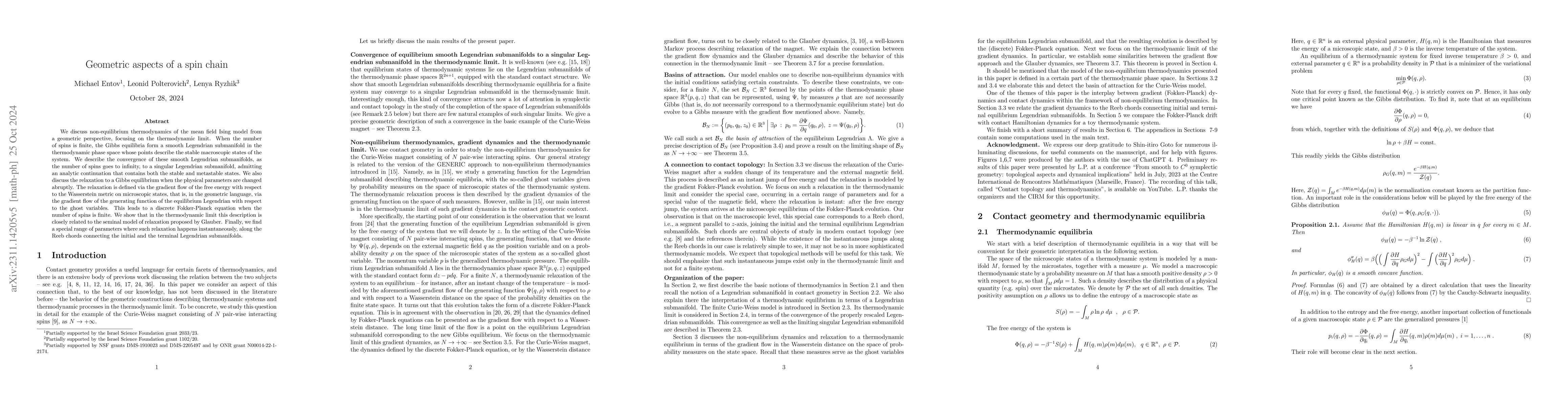 Thumbnail for Geometric aspects of a spin chain
