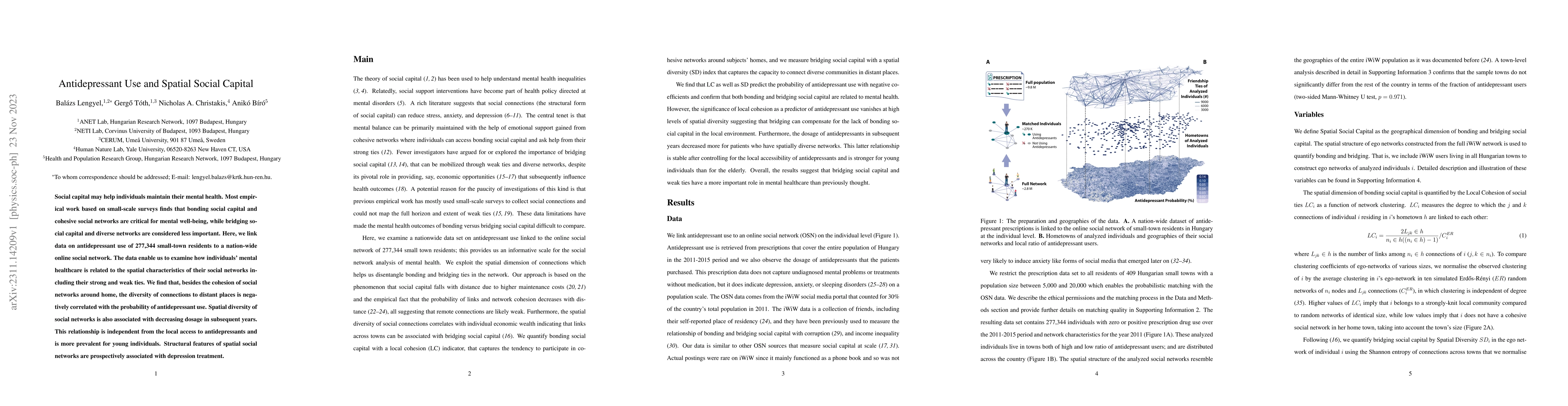 Thumbnail for Antidepressant use and spatial social capital