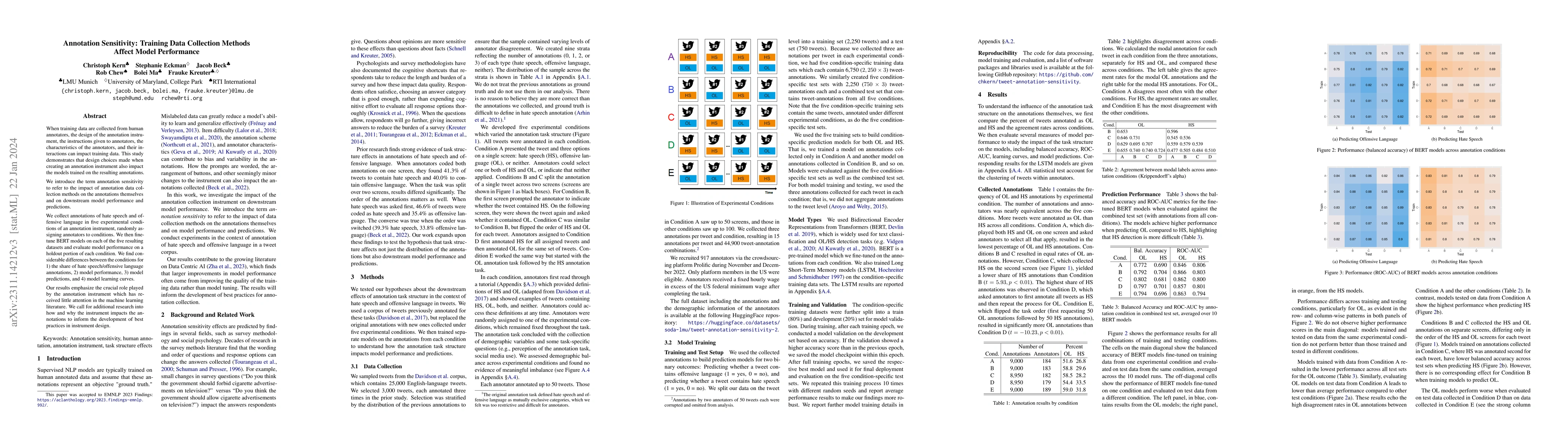 Thumbnail for Annotation Sensitivity: Training Data Collection Methods Affect Model
  Performance