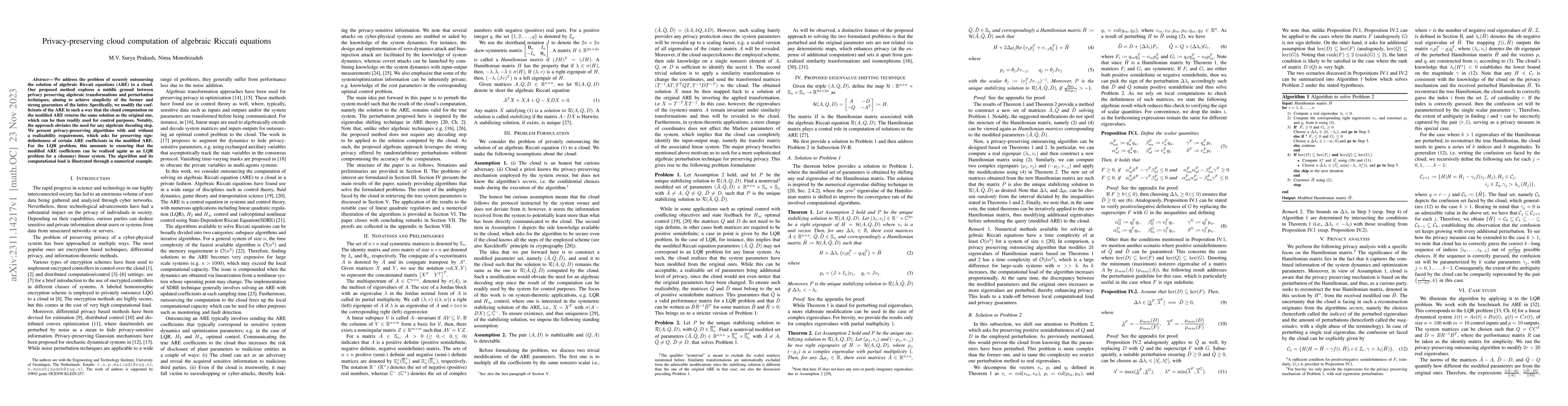 Thumbnail for Privacy-preserving cloud computation of algebraic Riccati equations