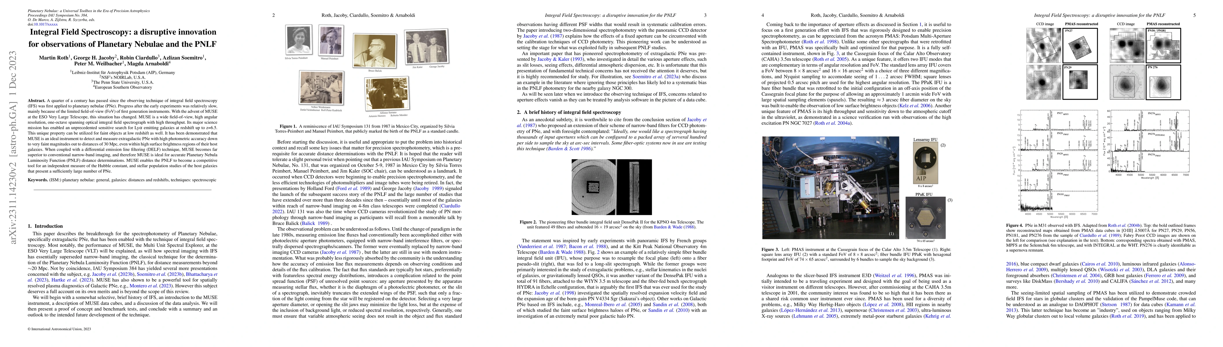 Thumbnail for Integral Field Spectroscopy: a disruptive innovation for observations of
  Planetary Nebulae and the PNLF