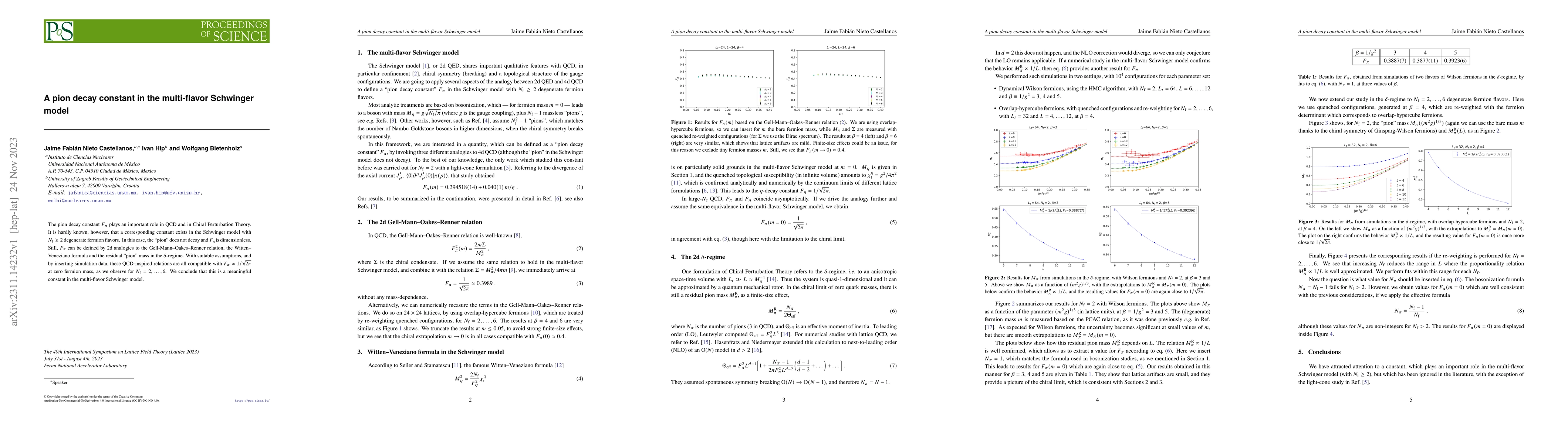 Thumbnail for A pion decay constant in the multi-flavor Schwinger model