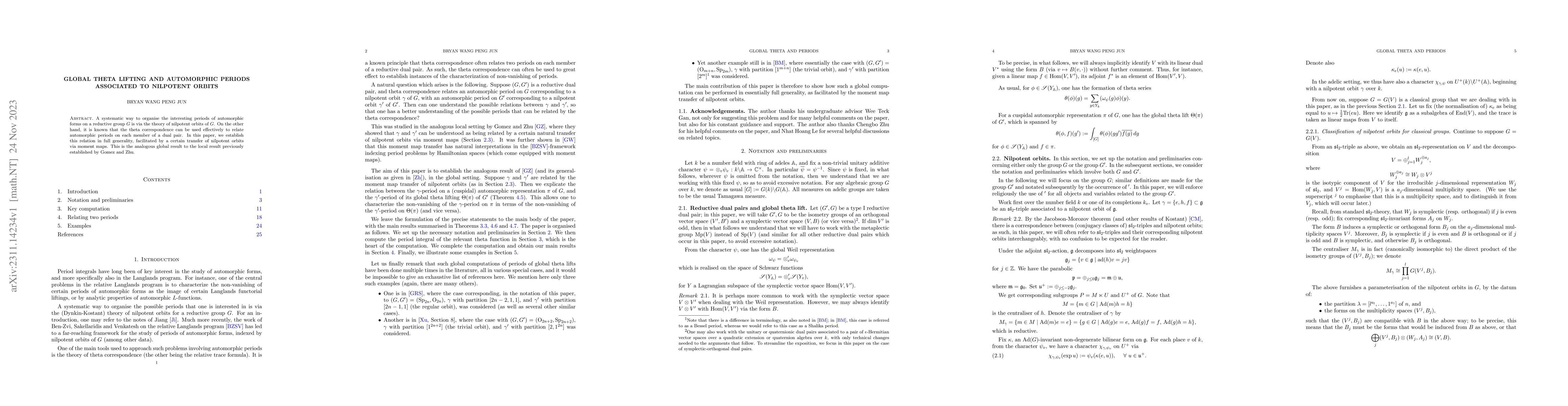 Thumbnail for Global theta lifting and automorphic periods associated to nilpotent
  orbits