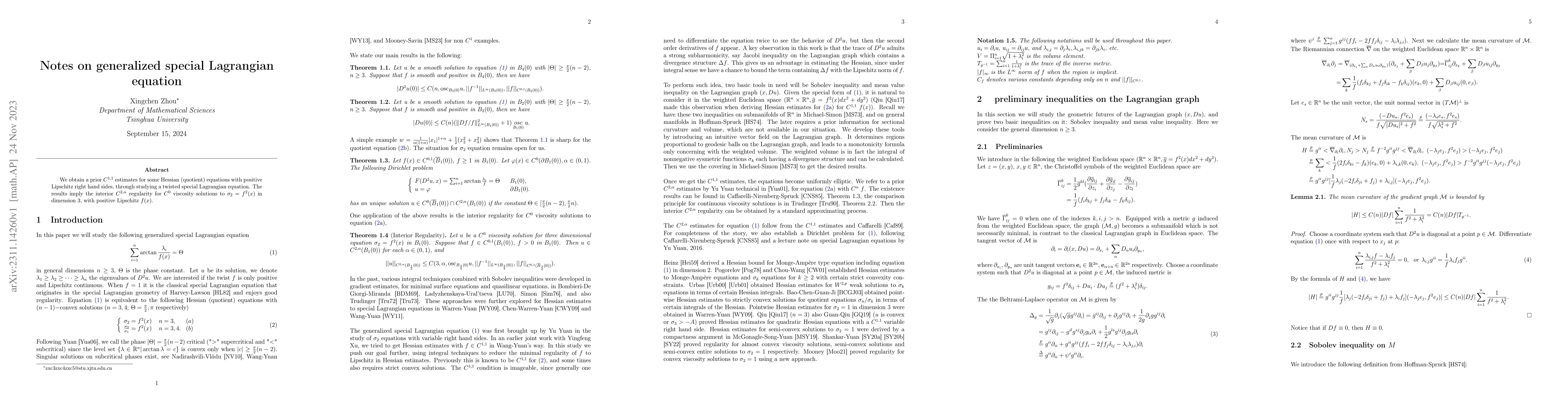 Thumbnail for Notes on generalized special Lagrangian equation
