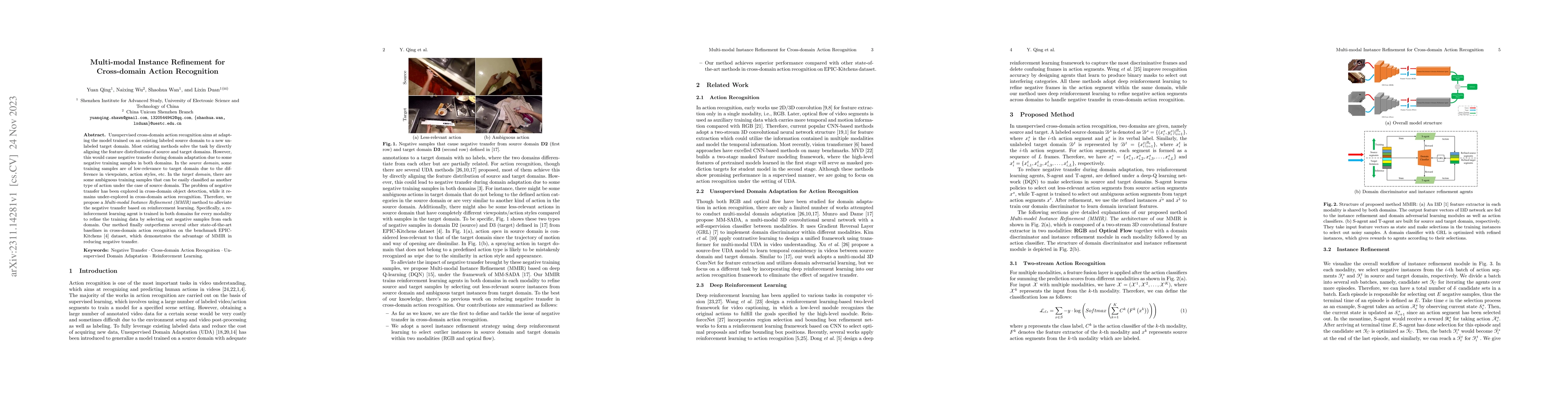Thumbnail for Multi-modal Instance Refinement for Cross-domain Action Recognition