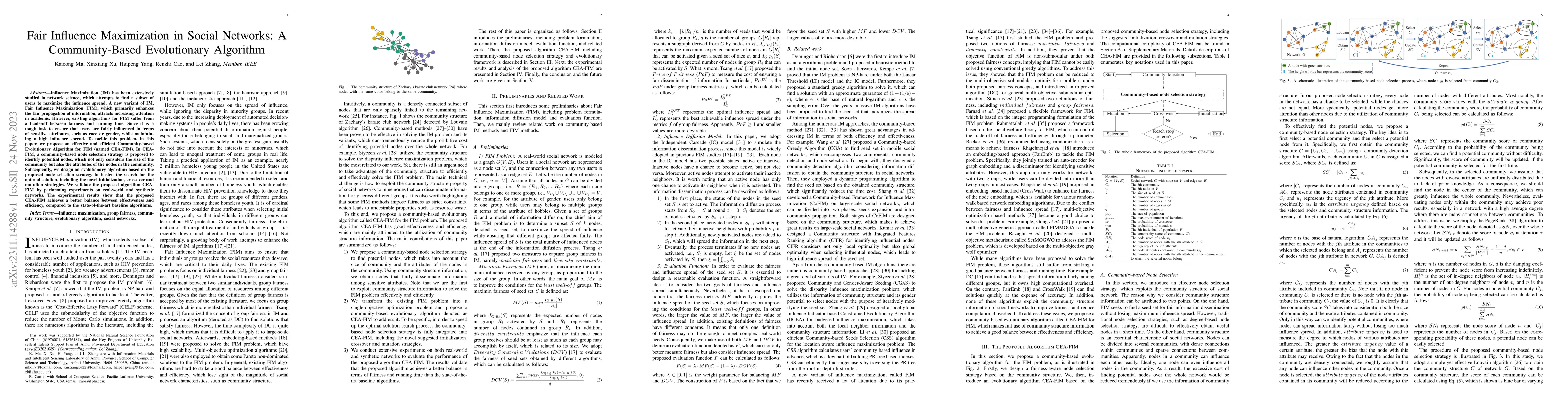 Thumbnail for Fair Influence Maximization in Social Networks: A Community-Based
  Evolutionary Algorithm