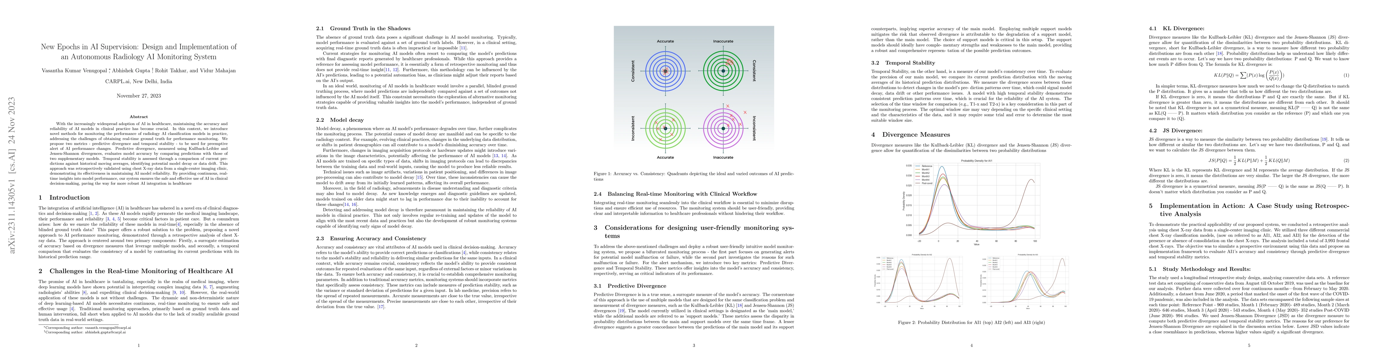 Thumbnail for New Epochs in AI Supervision: Design and Implementation of an Autonomous
  Radiology AI Monitoring System
