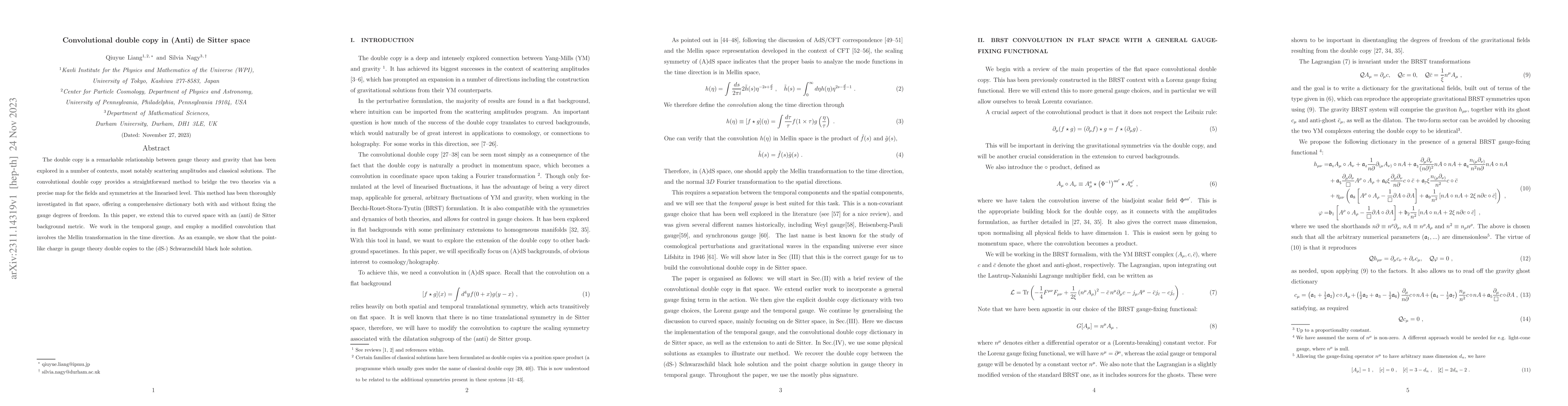Thumbnail for Convolutional double copy in (Anti) de Sitter space