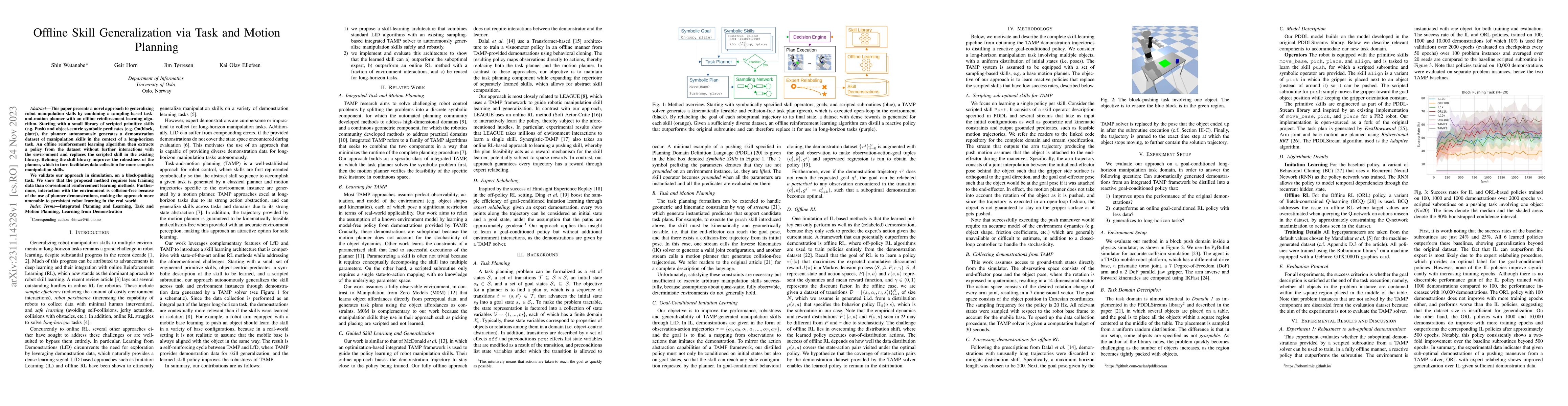 Thumbnail for Offline Skill Generalization via Task and Motion Planning
