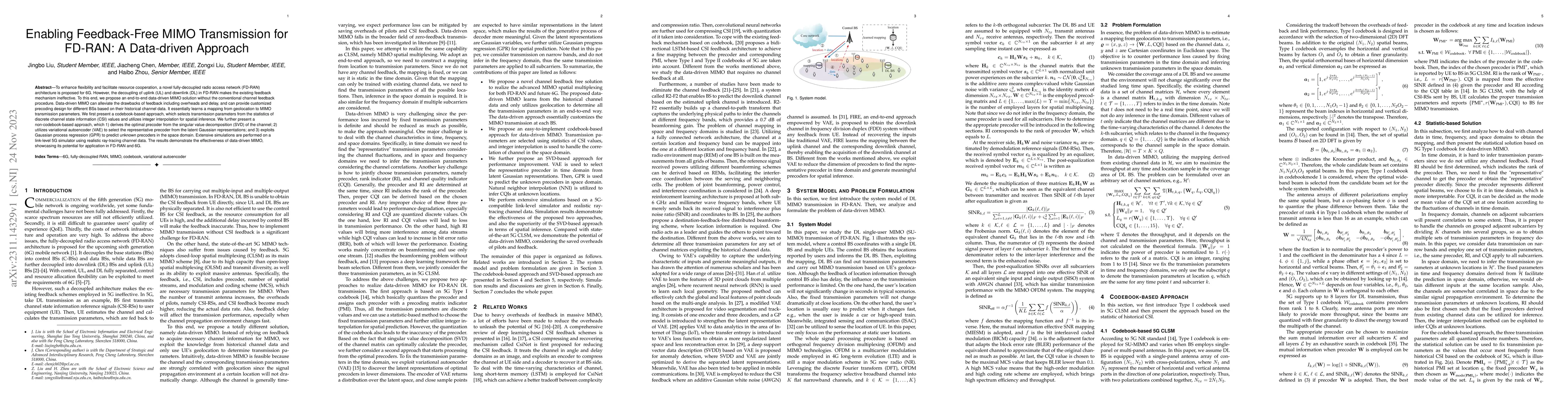 Thumbnail for Enabling Feedback-Free MIMO Transmission for FD-RAN: A Data-driven
  Approach