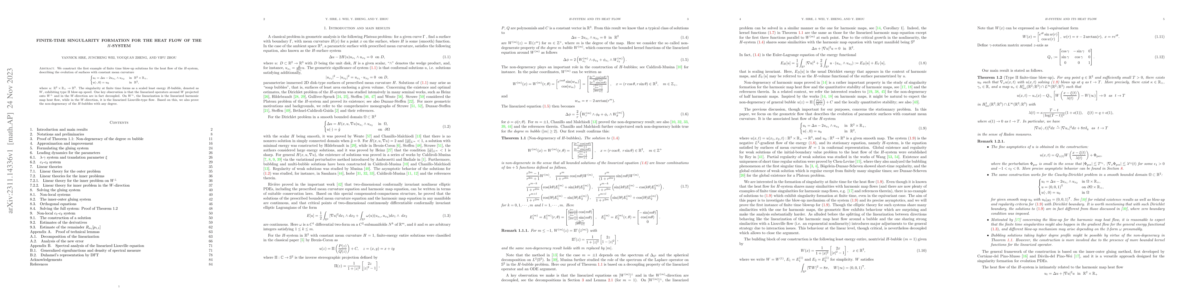 Thumbnail for Finite-time singularity formation for the heat flow of the $H$-system