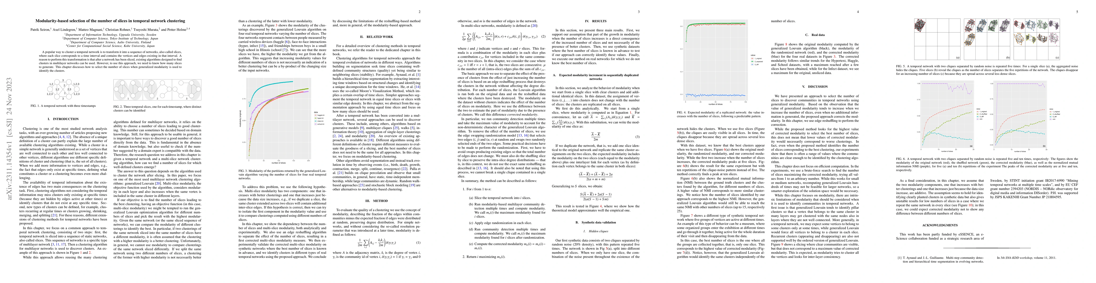 Thumbnail for Modularity-based selection of the number of slices in temporal network
  clustering