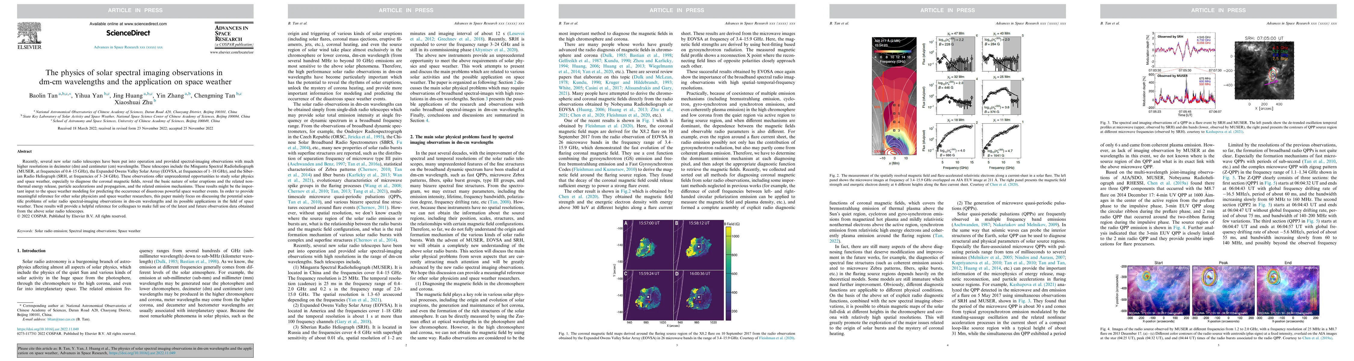 Thumbnail for The physics of solar spectral imaging observations in dm-cm wavelengths
  and the application on space weather