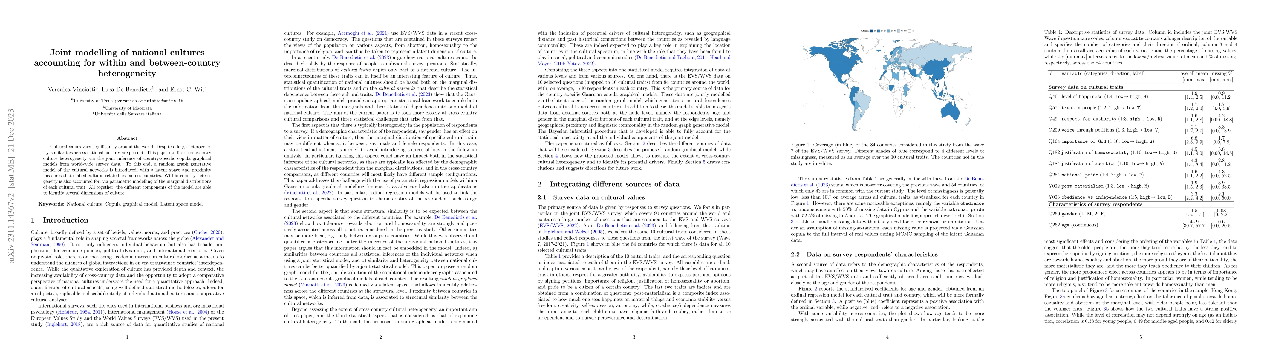 Thumbnail for Joint modelling of national cultures accounting for within and
  between-country heterogeneity