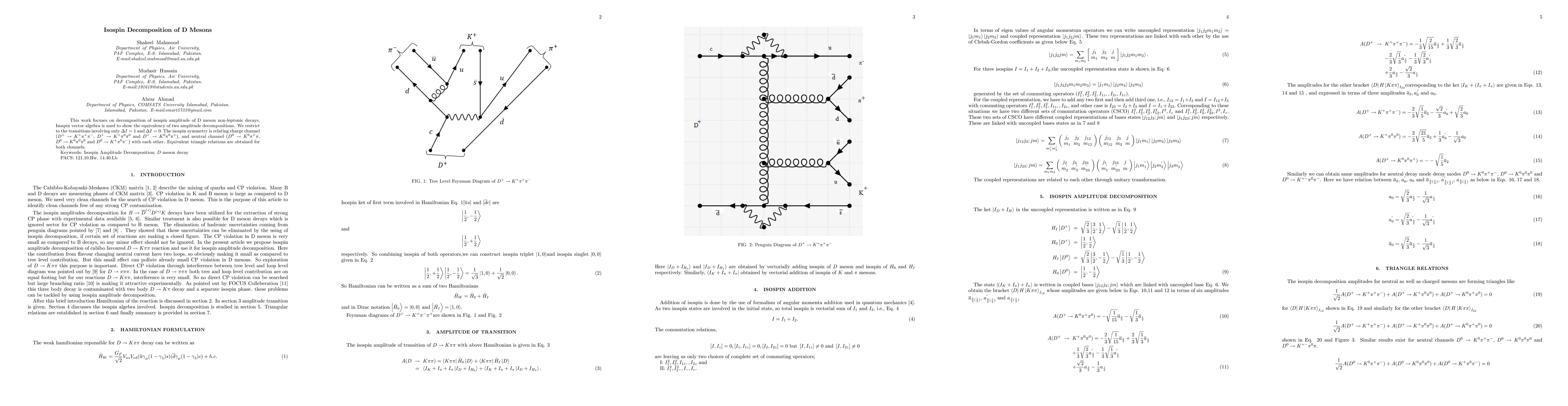 Thumbnail for Isospin Decomposition of D Mesons