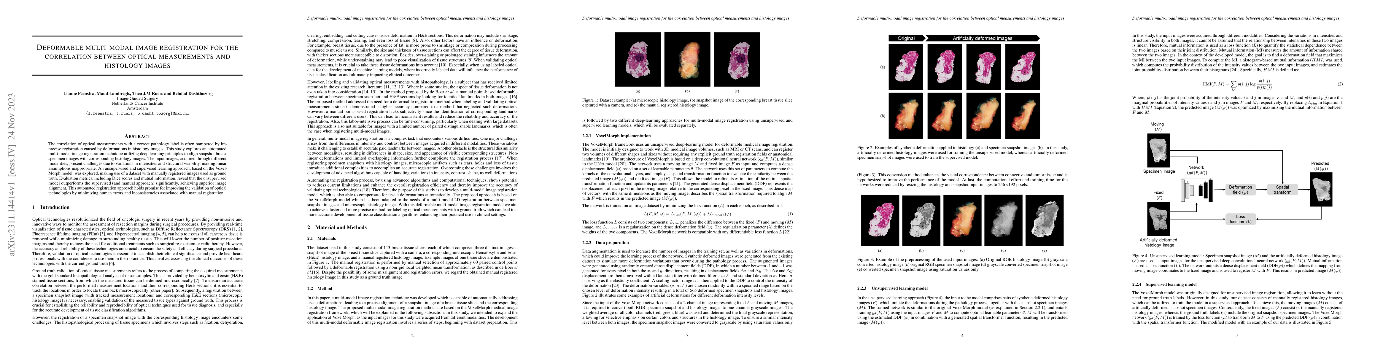 Thumbnail for Deformable multi-modal image registration for the correlation between
  optical measurements and histology images