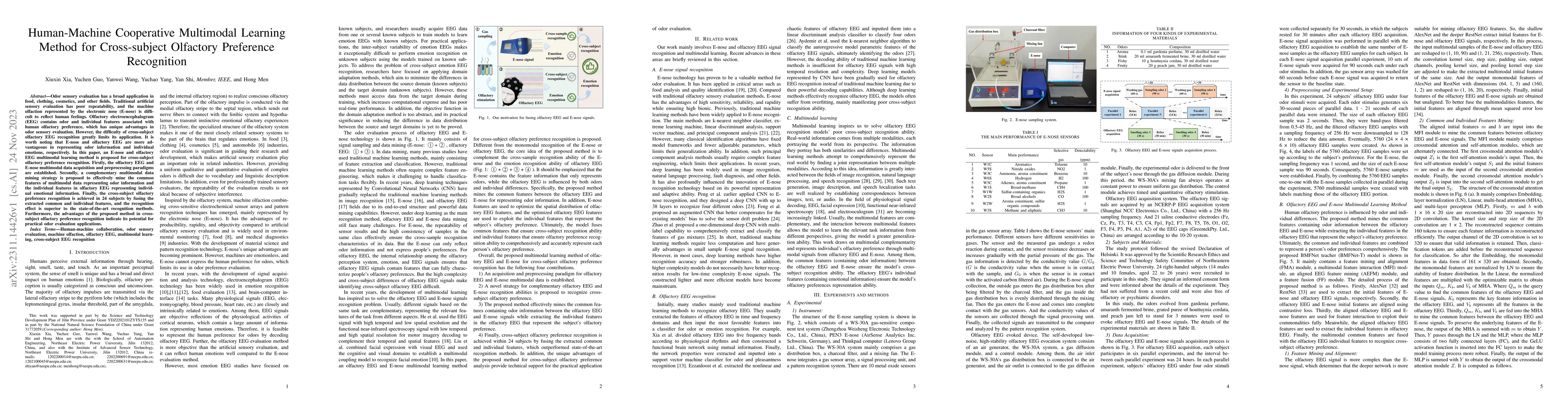 Thumbnail for Human-Machine Cooperative Multimodal Learning Method for Cross-subject
  Olfactory Preference Recognition