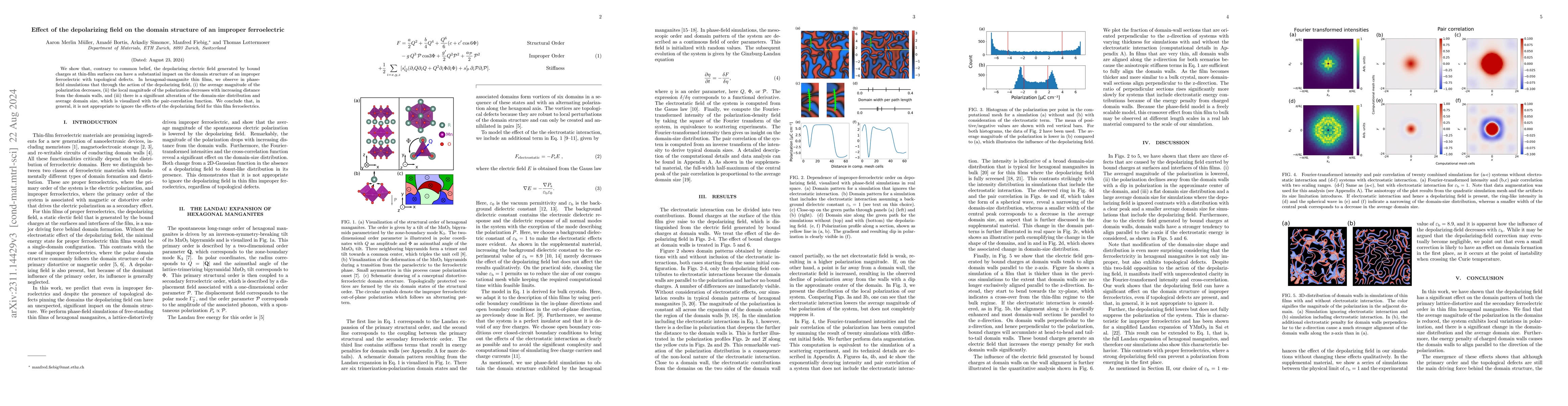 Thumbnail for Effect of the depolarizing field on the domain structure of an improper
  ferroelectric