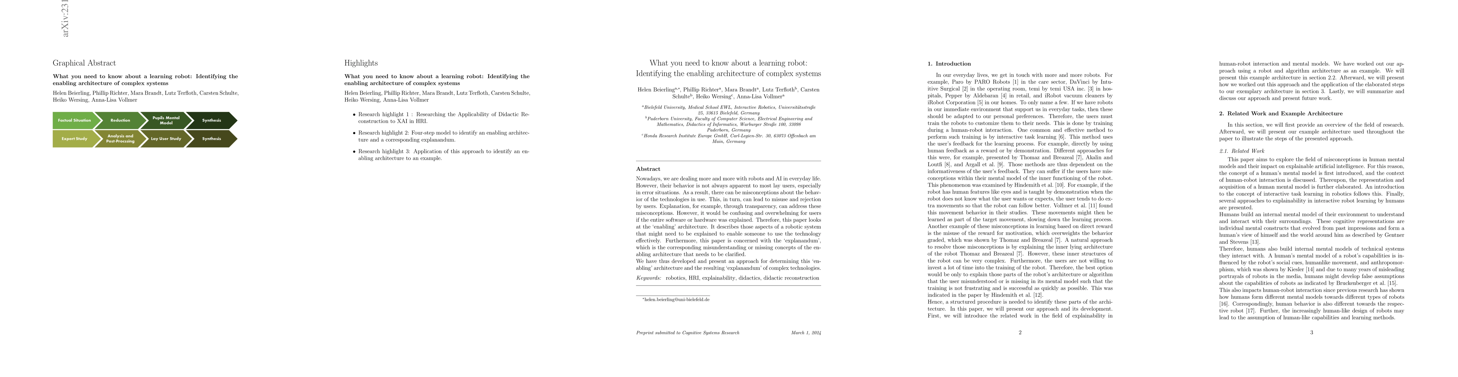 Thumbnail for What you need to know about a learning robot: Identifying the enabling
  architecture of complex systems