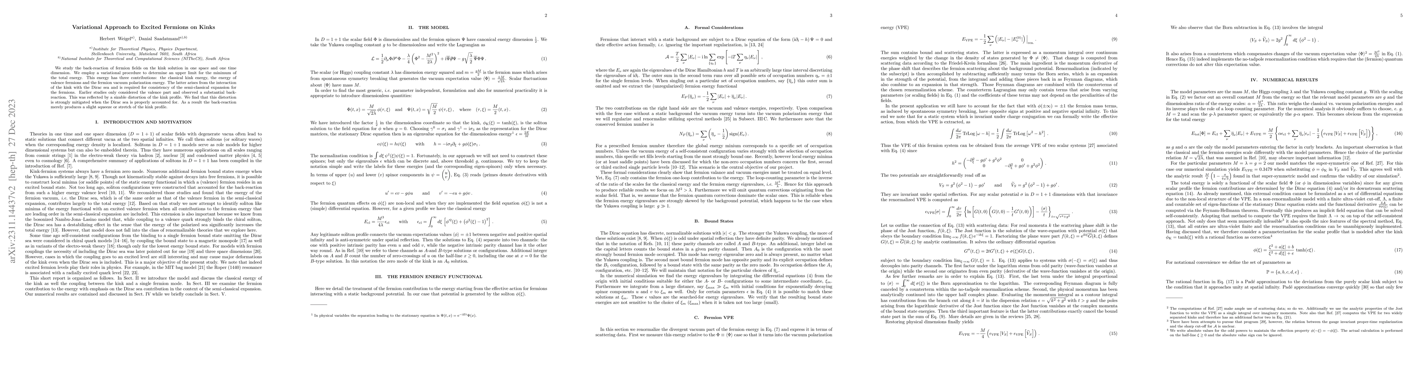 Thumbnail for Variational Approach to Excited Fermions on Kinks